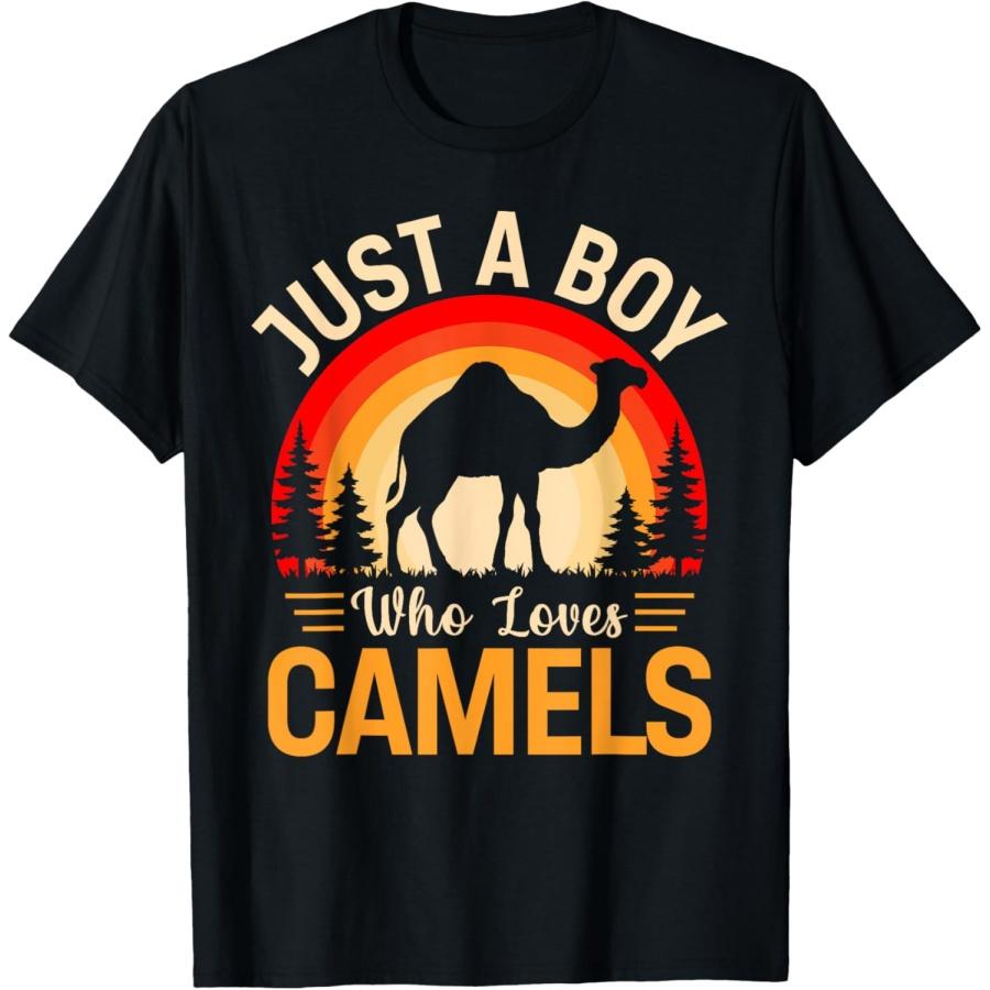 Just A Boy Who Loves Camels Cute Camels Lover Boys kids T-Shirt S