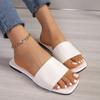 Women's shoes new flat-bottomed cool slippers women's simple casual style large size solid color one-word slippers