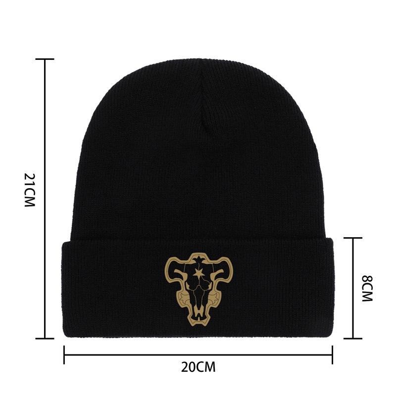 Anime Black Clover Winter Warm Adult Bouncy Hats Outdoor Leisure Student Knit Hat Unisex Kids Cartoon Printing Knitted Cap Gifts