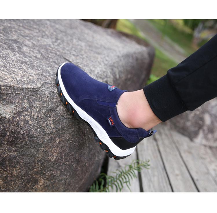 2024 Pánské Velké Velikosti Semišové Kožené Nazouvací Trekové Boty pro Outdoorové Aktivity