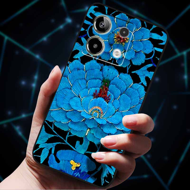 3D Flowers Emboss Fundas For Redmi Note 13 Case Note13Pro 5G Soft Silicone Phone Cases for Redmi Note 13 Pro Plus Back Cover Bag