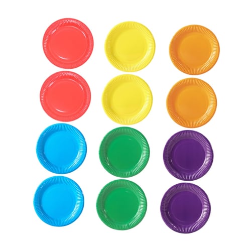 FRCOLOR 60-Count Disposable Paper Plates, 7-Inch, Colorful Designs, Party Tableware for Birthdays, Weddings, and More