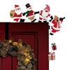 Santa Claus Door Corner Decor Christmas Cartoon Door Frame Decor Snowman Reindeer Wooden Pendant Party House Decor