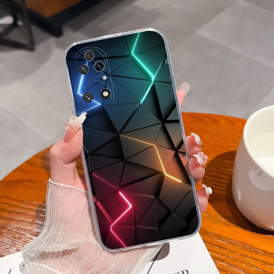 For Huawei P50 Pro P50E Phone Case Dreamy Colorful Pattern Phone Shell For Huawei P 50 Soft TPU Clear Silicone Lightweight Cover