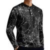 Herren Casual Button-Down Sweatshirt Mode Bedrucktes Langarmshirt Pullover