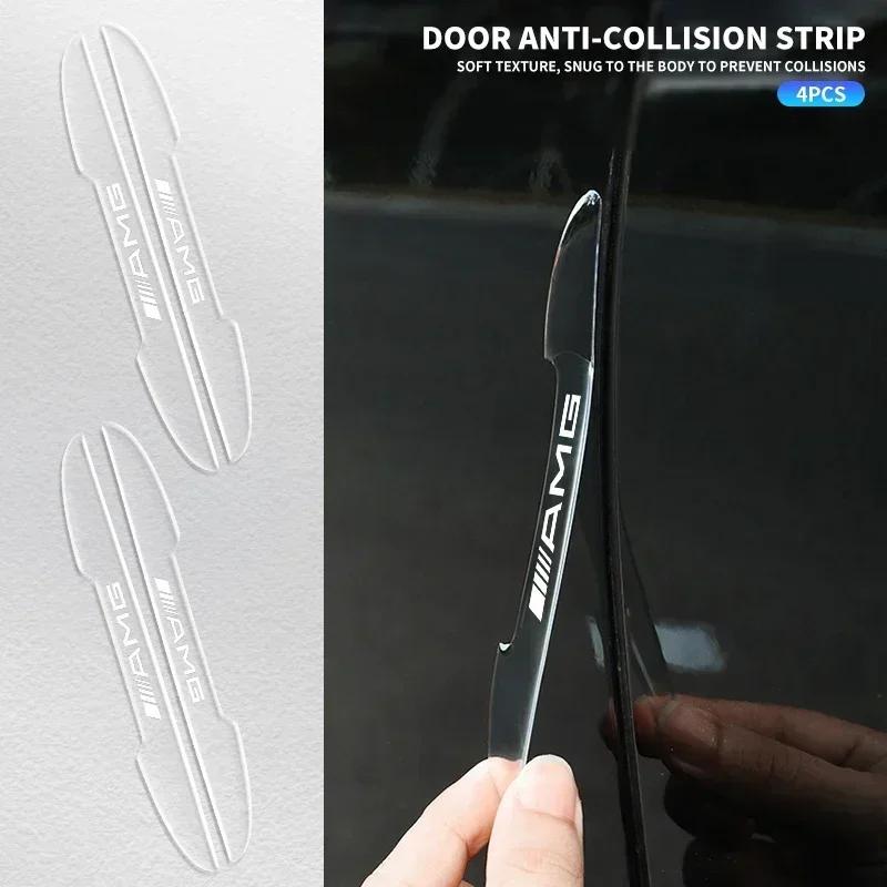 SUK3 4PCS Car Door Edge Guards Anti-Scratch Protector For Mercedes Benz AMG GLC GLB GLE CLA W206 W204 W205 W212 W213 W169 Accessories