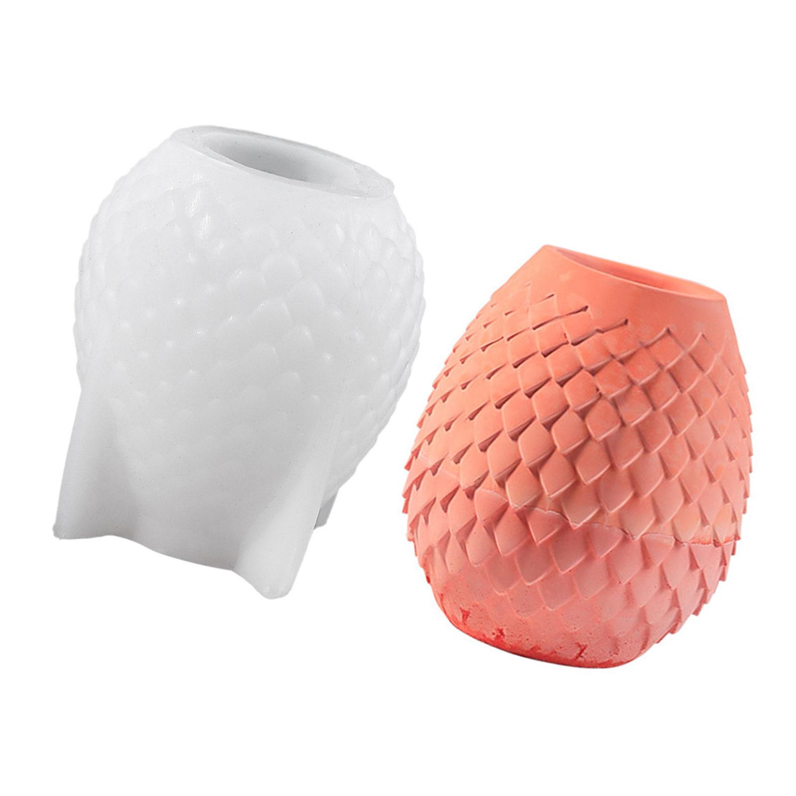 

Easy Release Silicone Vase Mold Reusable Silicone Mold with Intricate Scale Texture for DIY Planters and Storage Boxes 1