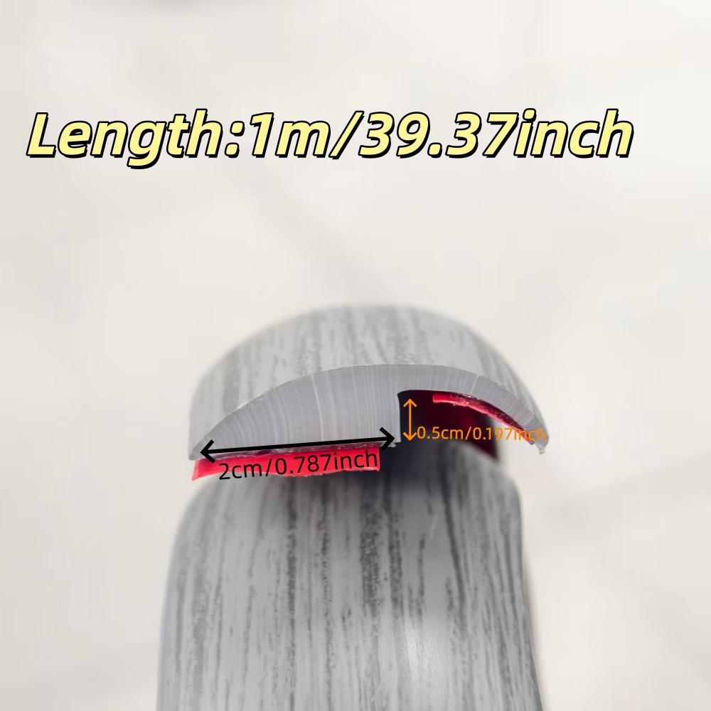 1 ud. 1M PVC Adhesivo Perfil de Borde de Suelo, Banda de Umbral para Juntas de Puertas, Perfil de Borde Plano para Alfombras Altas y Bajas.