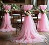 10/50Pcs 75x200cm White Wedding Tulle Chair Sashes Baby Shower Party Wedding Layout Arch Decor Garden Party Stairs Decoration