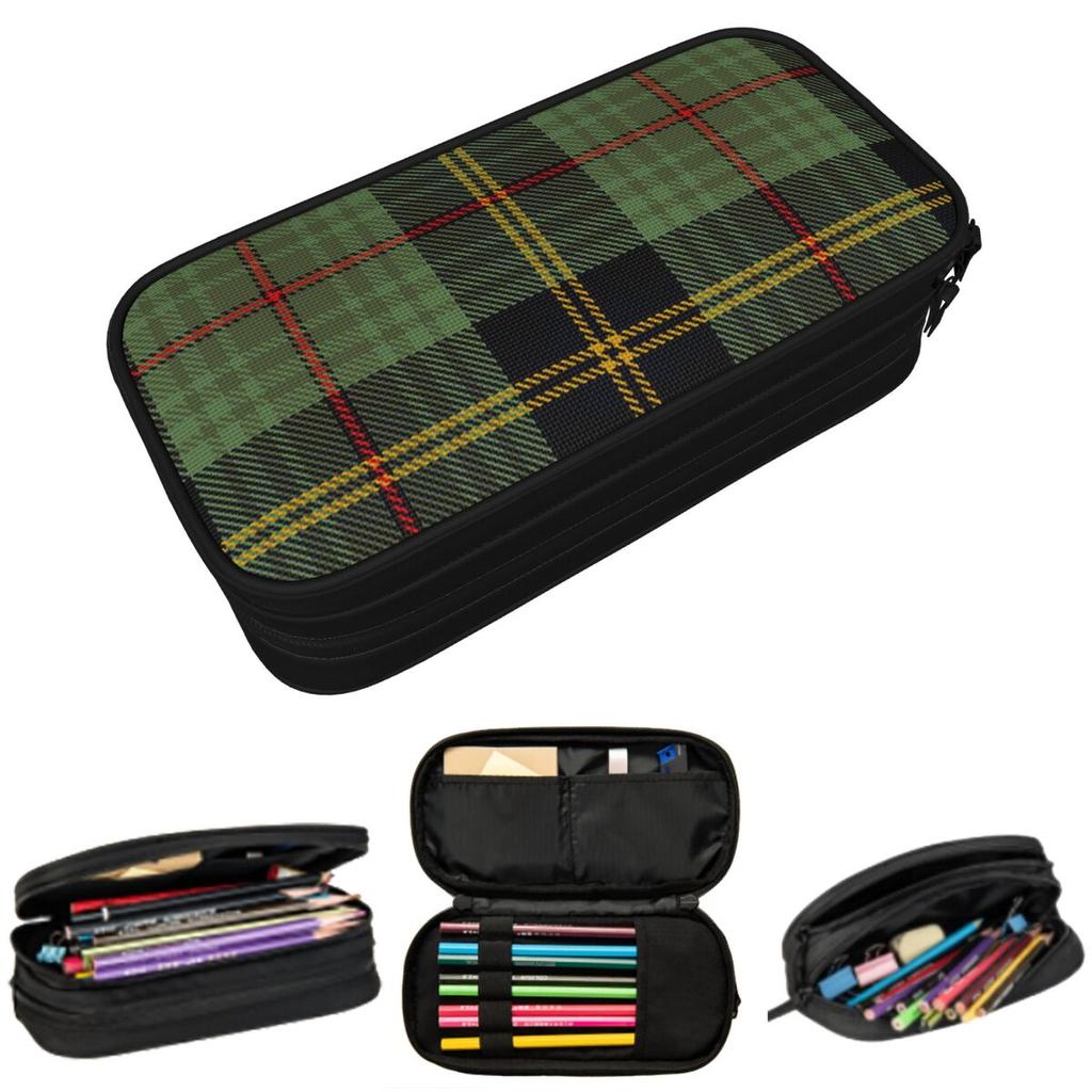 Klassisches schottisches Clan-Tartan-Karos Stifteetui für Jungen Mädchen Geschenke Stiftebox Federtasche Schreibwaren Stifthaltertasche