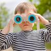 Kids Wooden Binoculars Low Chromatic Aberration Optical Glass Lens Wooden Binoculars for Children Stargazing Toy