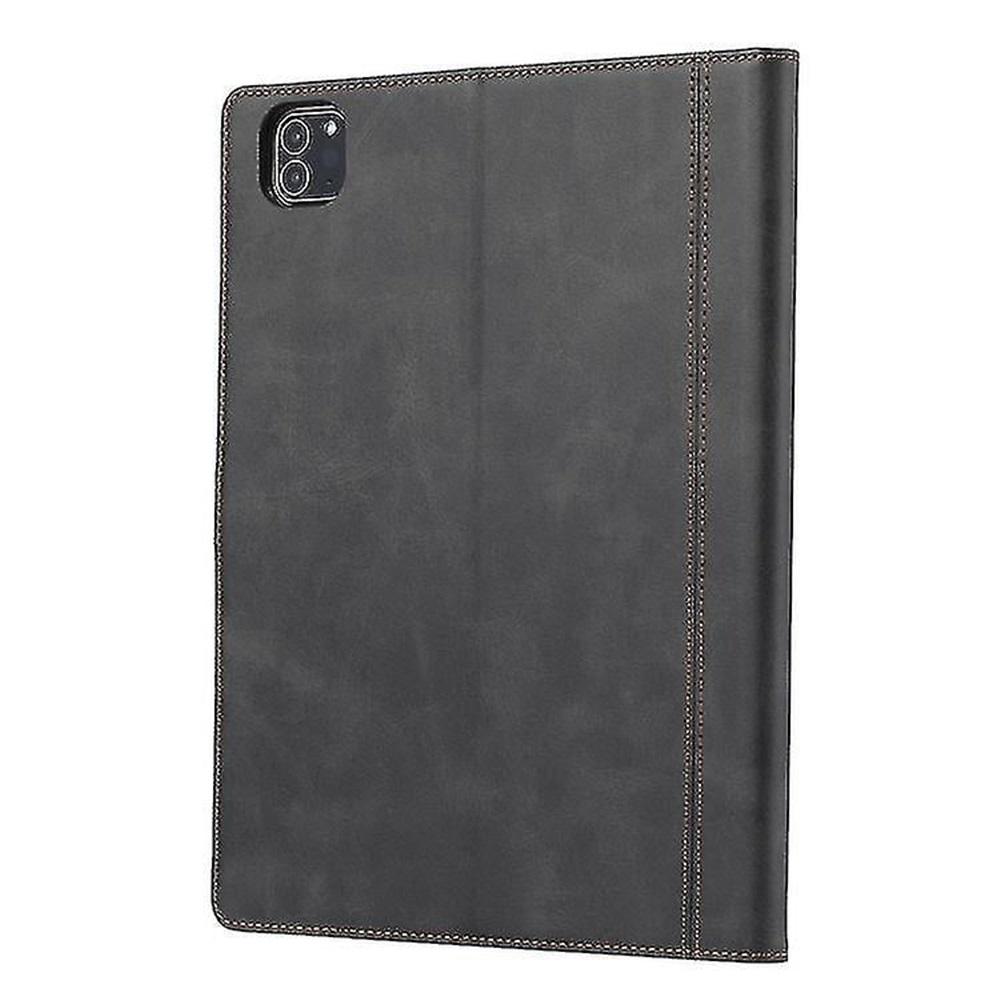 New For Ipad Pro 12.9 2022/2021/2020 Calf Texture Double Fold Clasp Horizontal Flip Leather Tablet Case With Photo Frame & Holder & Card Slots & Walle