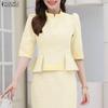 ZANZEA Women Casual Stand Collar Loose Half Sleeve Print Blouse