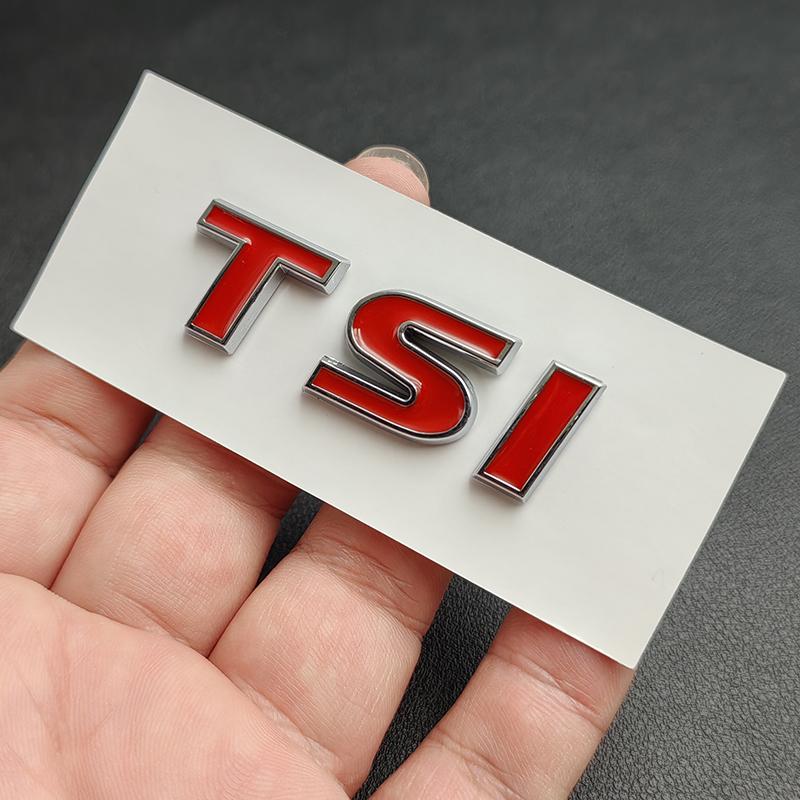 

3D ABS TSI Эмблема Логотипа Автомобиля Наклейка Значок Багажника Автомобиля TSI Red Silver