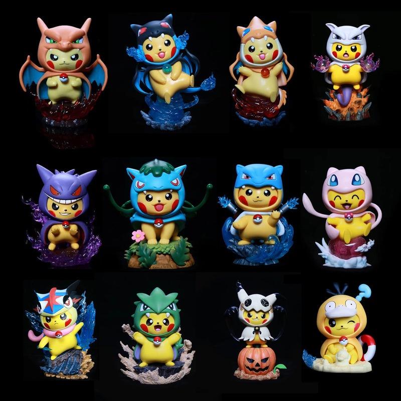 Pokemon Pikachu Cosplay Tyranitar Figure 13CM Resin Collectible Model Desktop Decoration For Anime Fans Pokemon Collectors
