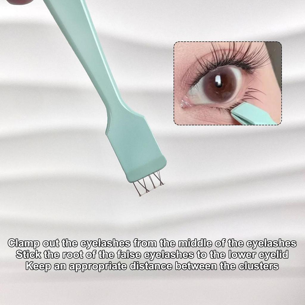 Precise Professional Makeup Tool Lash Applicator Tool Eyelash Cluster Non Slip Applicator Tweezers for Travel Salon Separating