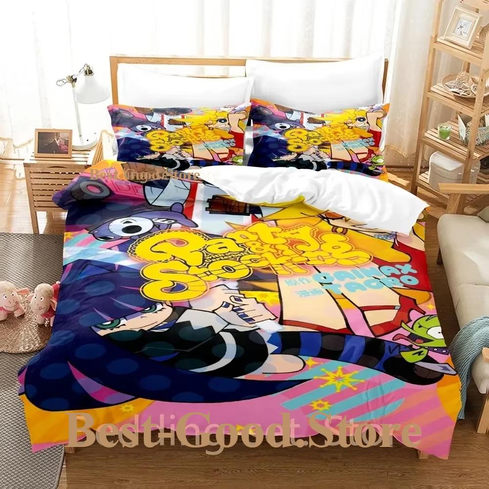 Panty And Stocking Bedding Set Single Twin Full Queen King Size Bed Set Adult Kid Bedroom Duvetcover Sets 3D Anime Bed Sheet Set