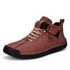 New Autumn and Winter Large-size Short Boots for Men's Handmade Stitching Leather Shoes Casual Martin Boots Men's Lazy Shoes