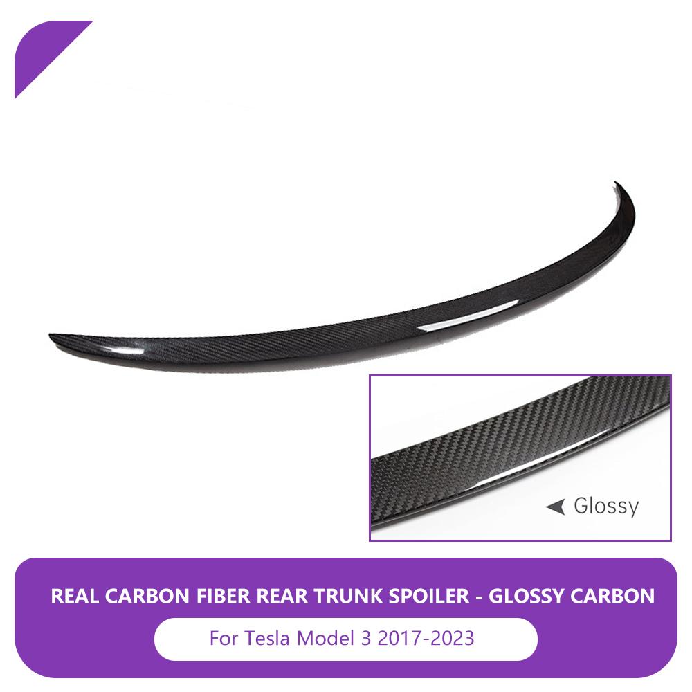 Real Carbon Fiber Rear Trunk Spoiler For Tesla Model 3/Model Y 2017-2023 For Model 3 Highland 2024 Lip Wing Car Accessories