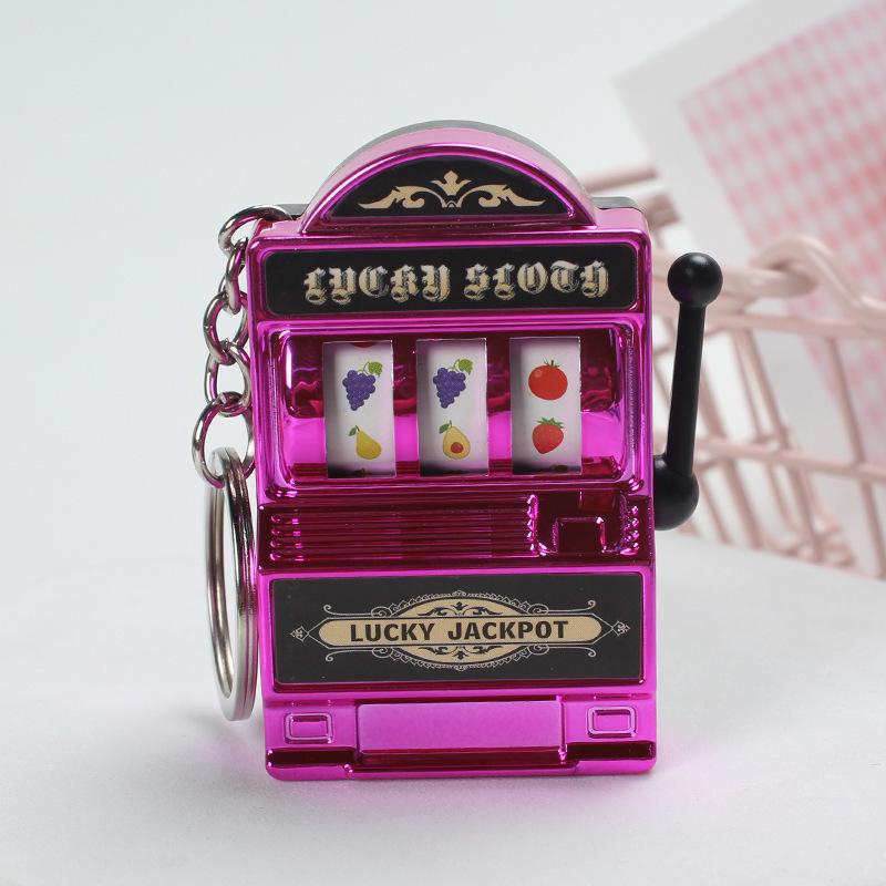 Retro Fruit Slot Machine Keychain Toy Pendant