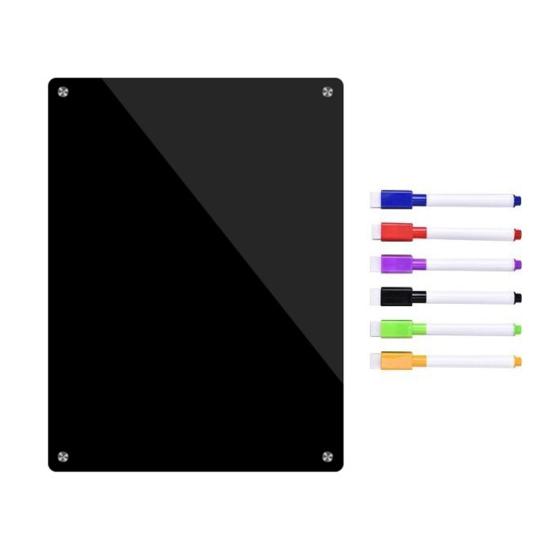 Yousheng Acrylic Magnetic Memo Board Dry Erase Refrigerator Notepad with Strong Magnets Scratch-Resistant Planning Calendar for Kitchen Office