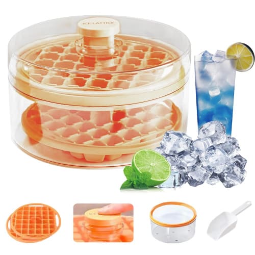 Double-layer Ice Tray with Lid, Cute and Portable, Silicone Ice Maker with Airtight Lid for Easy Access, Durable and Portable, with Storage Box, Perfe