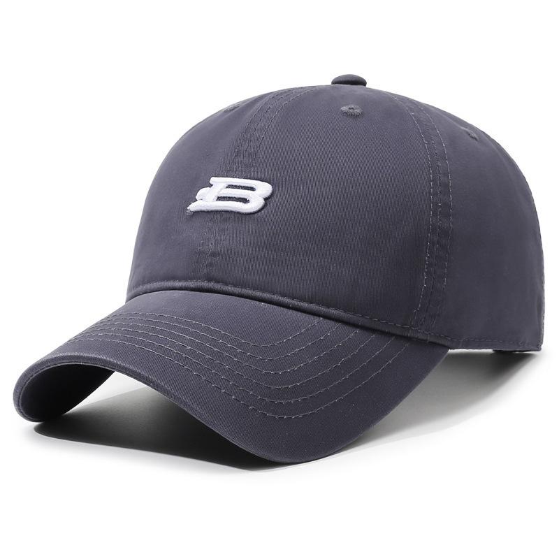 Unisex Baseballkappe mit B-Buchstaben-Stickerei Frühling Herbst Outdoor Verstellbar Lässige Kappe Sonnenschutz Sportkappe