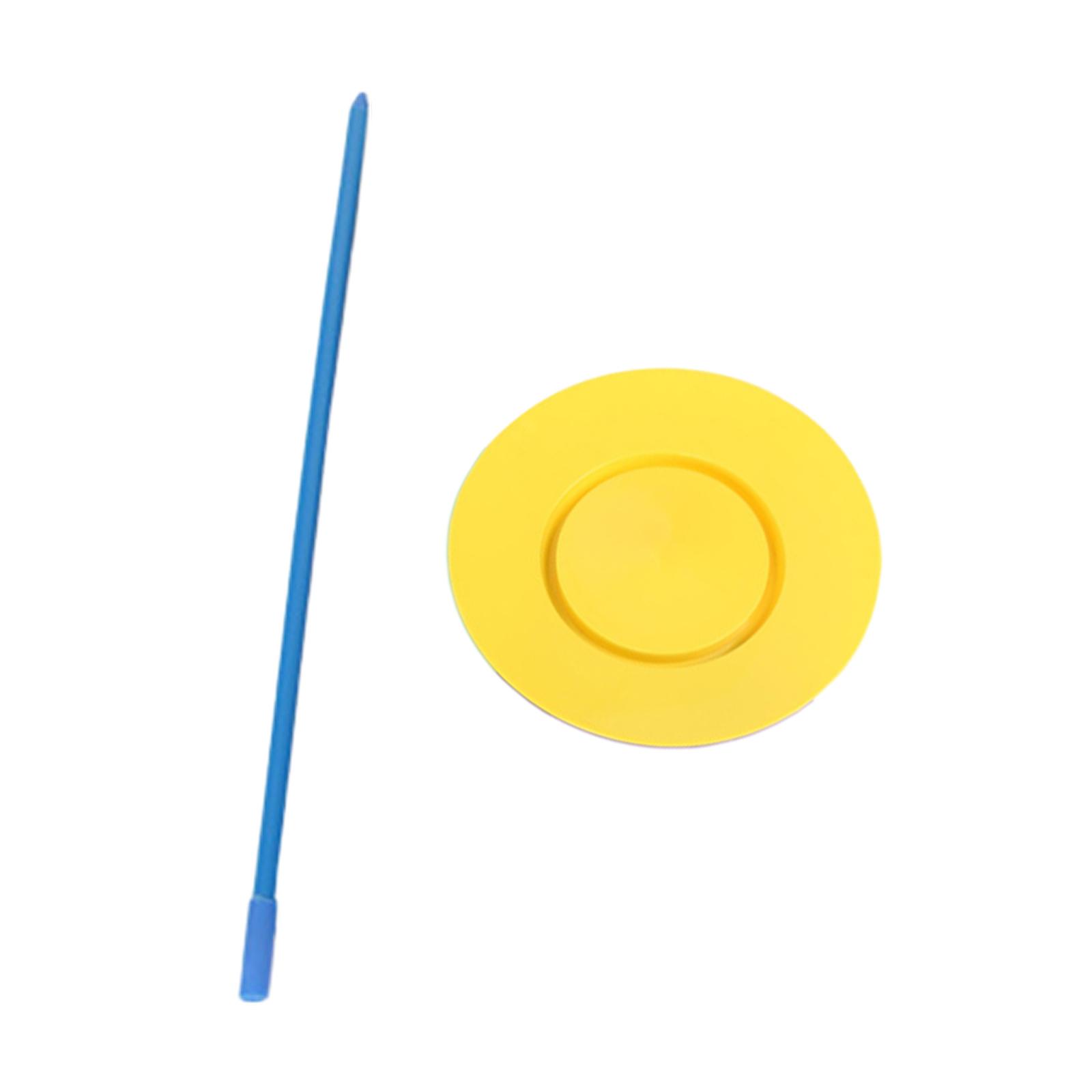 

Multi Color Juggling Spinning Plate Set with Stick Durable Plastic for Circus Skill Training and Party Prop жовтий