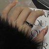 Niche Design Couple Ring Personality Retro Dripping Oil High Sense Retro Cold Wind Open Index Finger Ring Woman