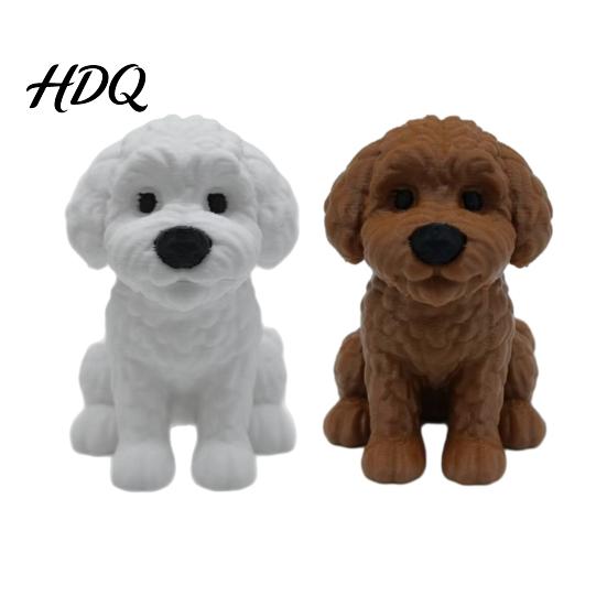 Desktop Dog Ornament 3D Printed Figurine Cute Small Puppy Statue Collectible Figurine Animal for Home Office Desk Shelf Decoration