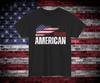 Proud American T-Shirt | Unisex Summer Tee, Patriotic Gift (White Text)