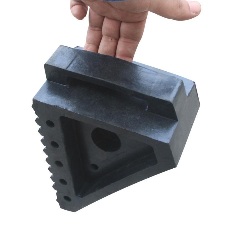 Large Portable Anti-Roll Wheel Chock: Rubber & Wood Stopper for Truck Tires