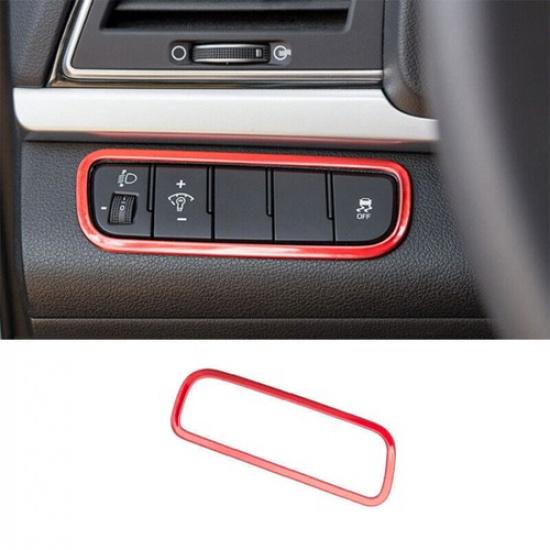 Fit For Hyundai Elantra 2017- Titanium Red Headlight Button Frame Cover Trim