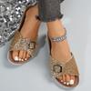 Sandalen Damen 2025 Neu Große Größe Pailletten Boken Schuhe