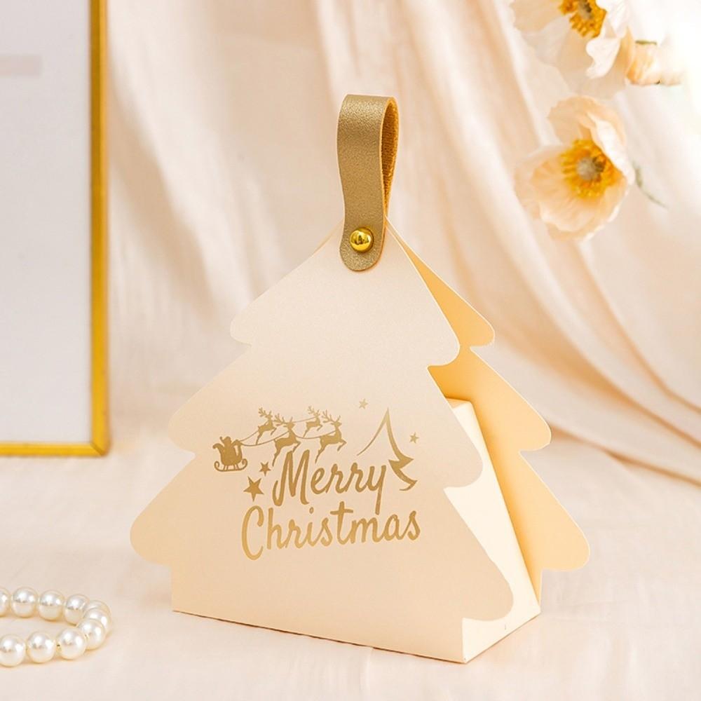 5pcs Triangle Shape Cookie Packaging Box Cardboard Holiday Gift Packaging  For Christmas Party