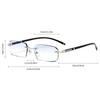 Diamond Trimmed Frameless Photochromic Reading Glasses Fashionable Business Men Glassess Anti Blue Light Presbyopia Glasses