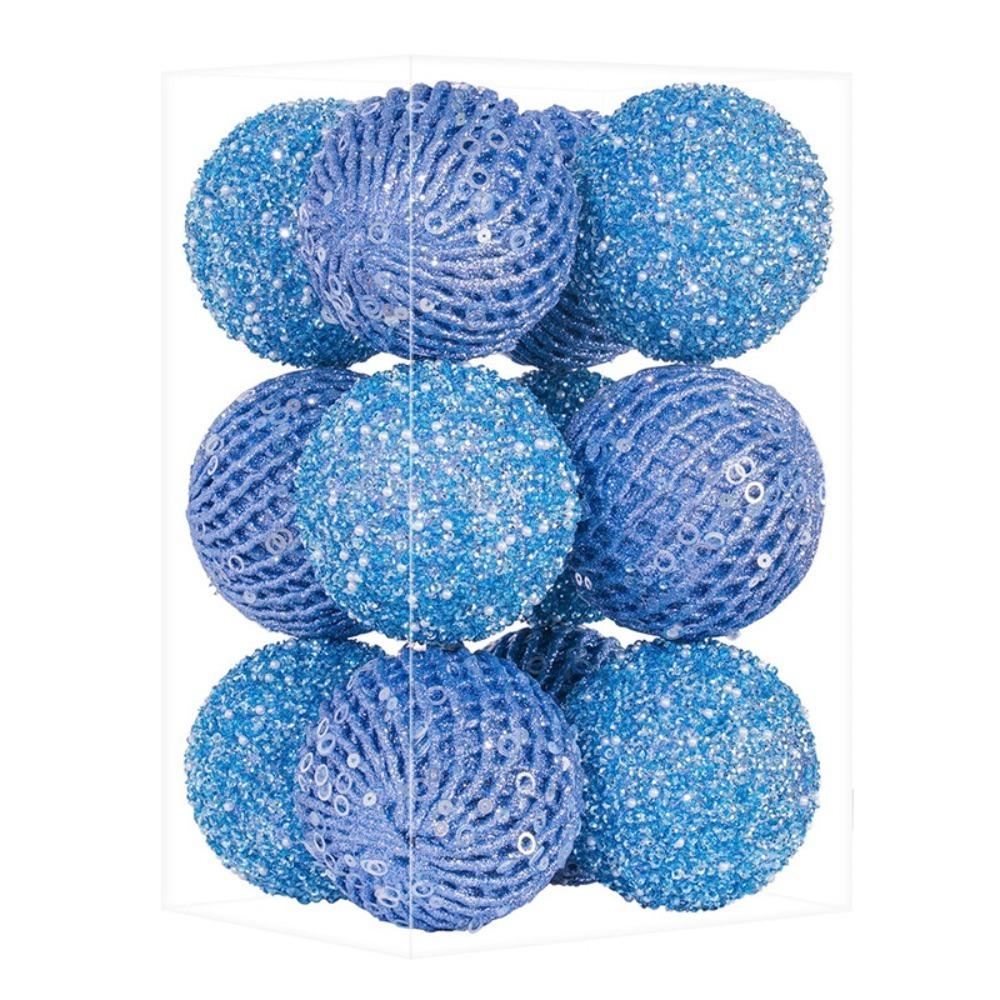 6/12pcs 8/10cm Festive Decorative Ball Glitter Christmas Tree Hanging Ornaments  Photographic Props