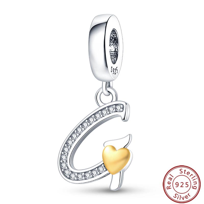 26 English Letter Series Copper Gold Heart-Shaped Design Charms Beads 3Mm Diy Fine Jewelry Making