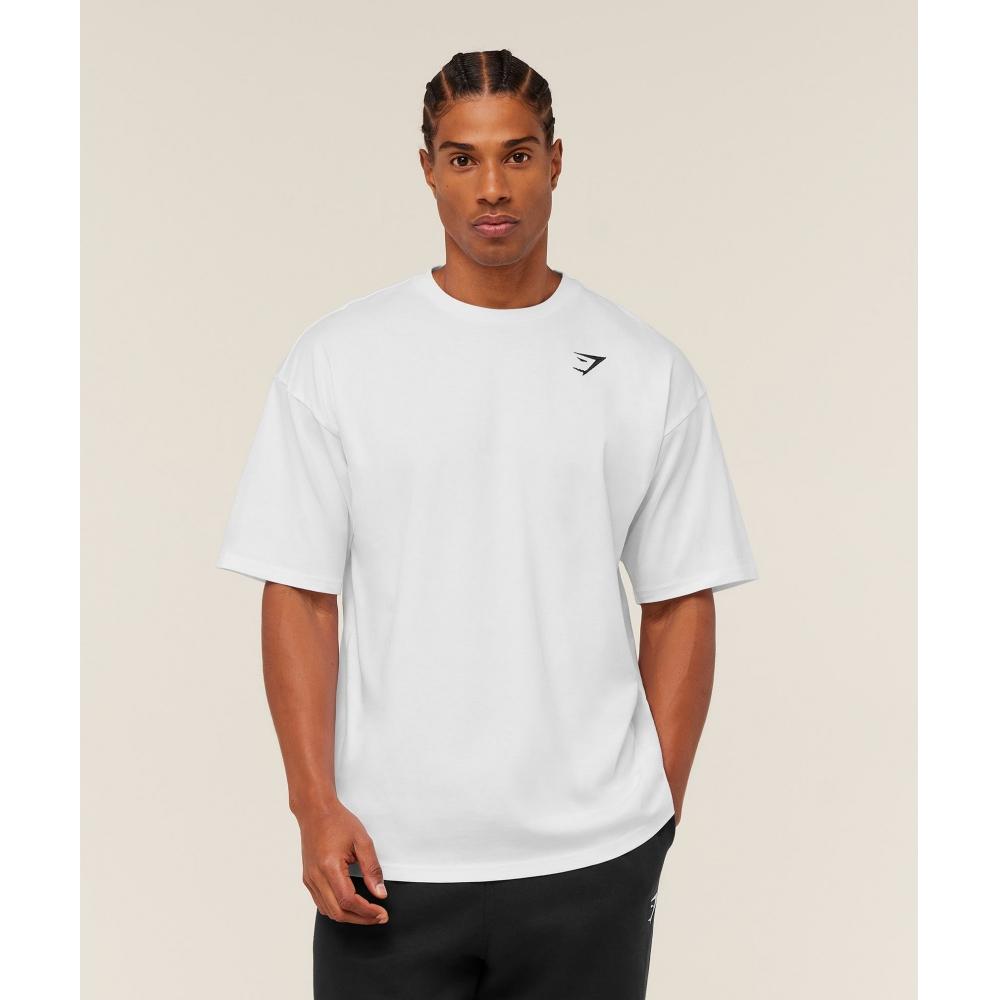 Gymshark CresT Oversized T shirT Gs whiTe A4c5a Wb57