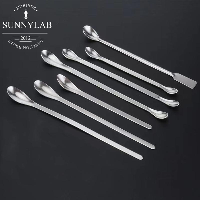 10pcs/lot Lab Single/Double/Square-head Stainless Steel Drug Reagents Sample Weighing Spoon 16/18/20/22/25/30cm single-head 16cm