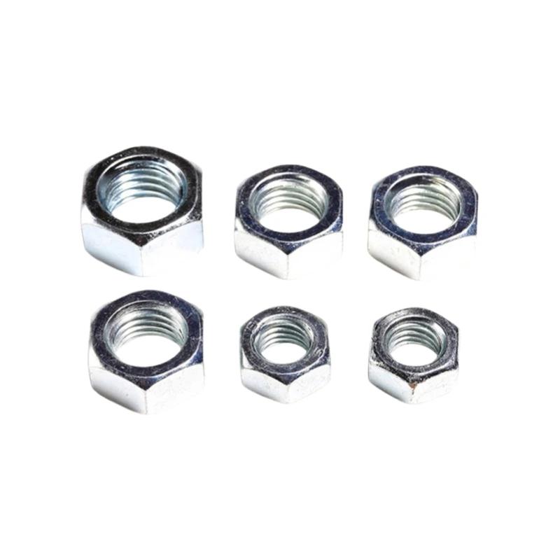 100pcs/lot Metric thread DIN934 M2 M2.5 M3 M3.5 M4 M5 M6 Steel Hex Nuts