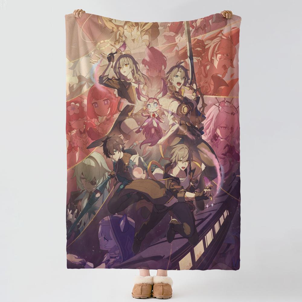 game H-Honkai Impact-T Throw Thick Comfort Flannel Quilt, Multi-scene Use Indoor Outdoor Daily Nap