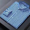 Men's Striped Shirts Formale Casual Printed Plaid Shirt Long Sleeve Slim Fit Botton Down Male Office Business Dress Shirt M-5XL
