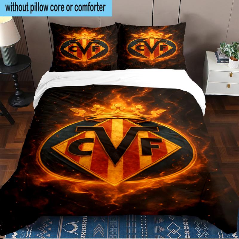 3PCS CF Football Emblem Bedding Set,Including 1pc Duvet Cover And 2pcs Pillowcases Perfect for Bedroom, Dormitory, Fan Christmas Gift