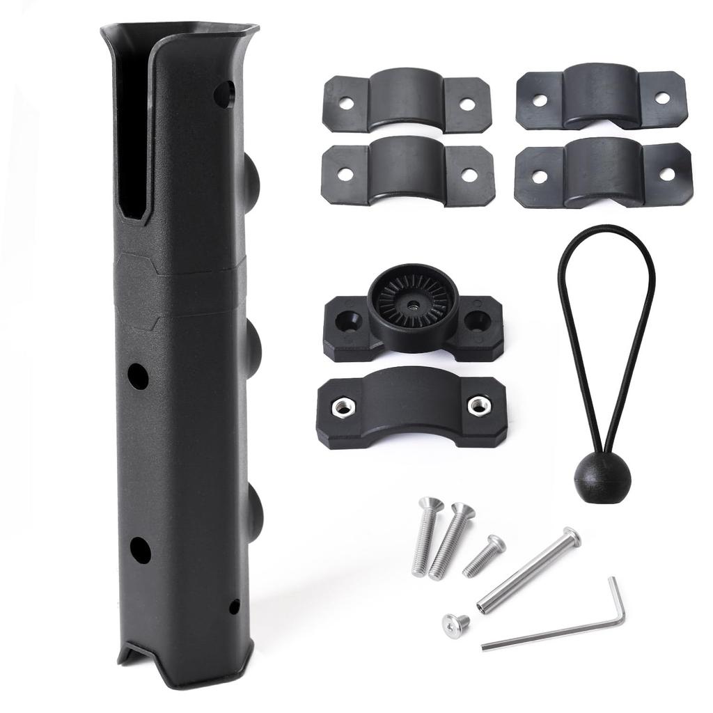 ESFUERZO Rod Holder for and Bicycles Keep your fishing rods in place with you while you Rotating Rod Carry Fishing, Motorcycles, - ride. 360° (Black)