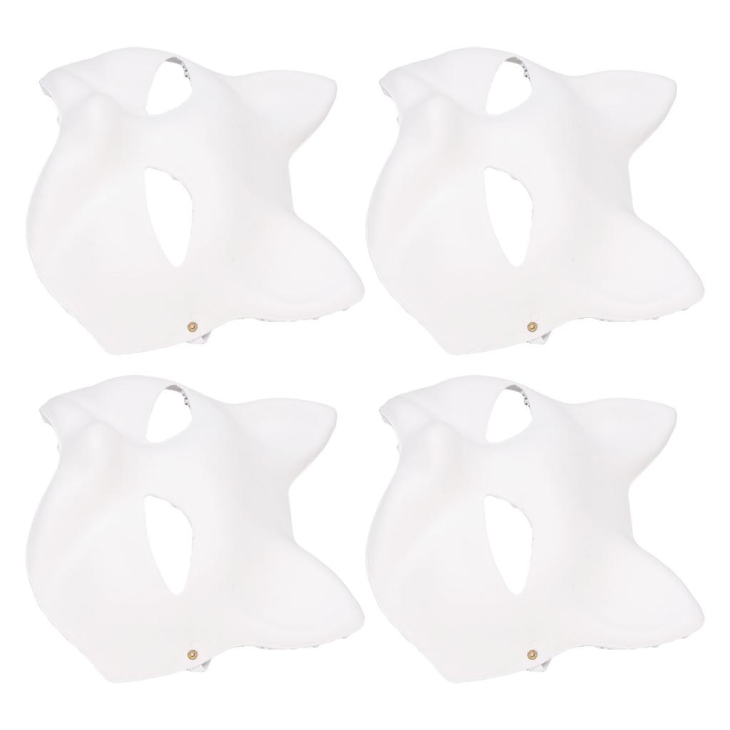 10PCS Cat Therian Face Cover Paper DIY Hand Painted Blank Animal Cat Half Face Cover with Fur and Eye Mesh for Cosplay Party