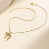 Nidin New Trendy Jewish Hebrew Letter Chain Pendant Necklace For Women Copper Cubic Zirconia Religious Style Link Jewelry Gift