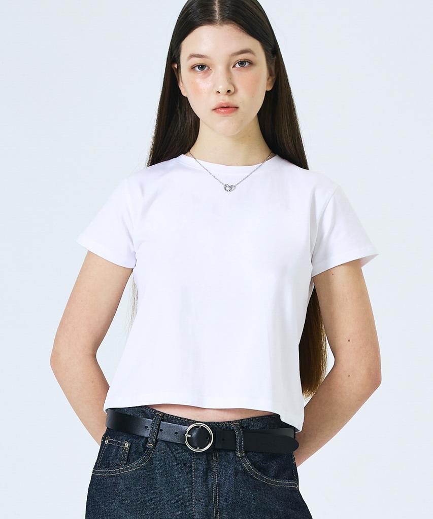 Damiswi Basic Semi Crew Neck T-Shirt_White