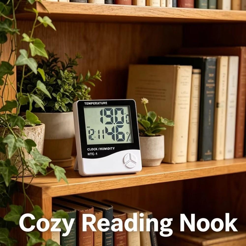 LCD Display Digital Temperature Humidity Meter 3 Button Control Home Weather Station Home Use
