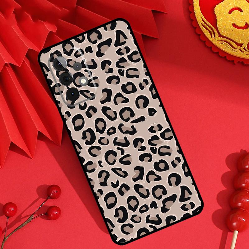 Coque léopard beige pour Samsung Galaxy M55 M35 M15 M11 M12 M13 M14 M06 M16 M36 M56 M31 M53 M32 M52 M34 M54